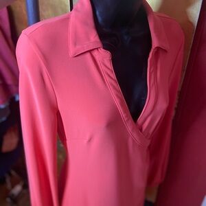 Boston Proper Coral Long Sleeve Dress